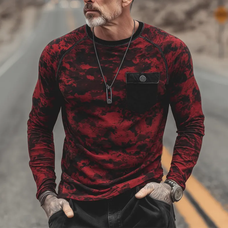 Men's Retro Crew Neck Camouflage Long Sleeve T-Shirt MTA1495H5U sold by Manly product image thumbnail 2