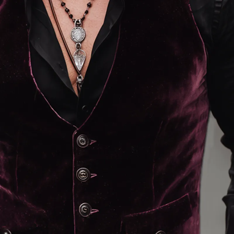 Men's Business Velvet V-neck Single-breasted Vest MTA1471H1U sold by Manly product image thumbnail 3