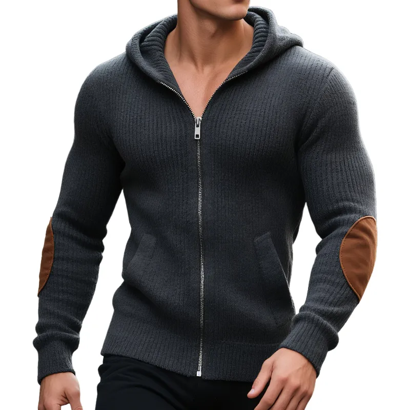 Men's Retro Casual Knit Hooded Zipper Jacket MTA1399H5TO sold by Manly