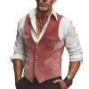 Men's Vintage Velvet Single-Breasted V-Neck Vest MTA1586H2U sold by Manly