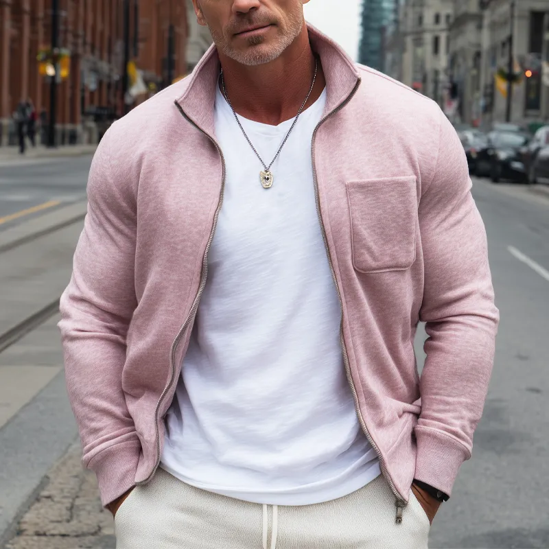 Men's Casual Stand Collar Knitted Zipper Cardigan MTA1552H2U sold by Manly product image thumbnail 2