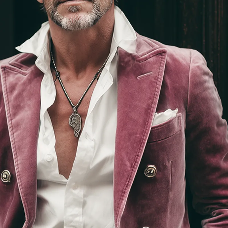 Men's Classic Business Velvet Double-breasted Blazer MTA1591H9U sold by Manly product image thumbnail 3