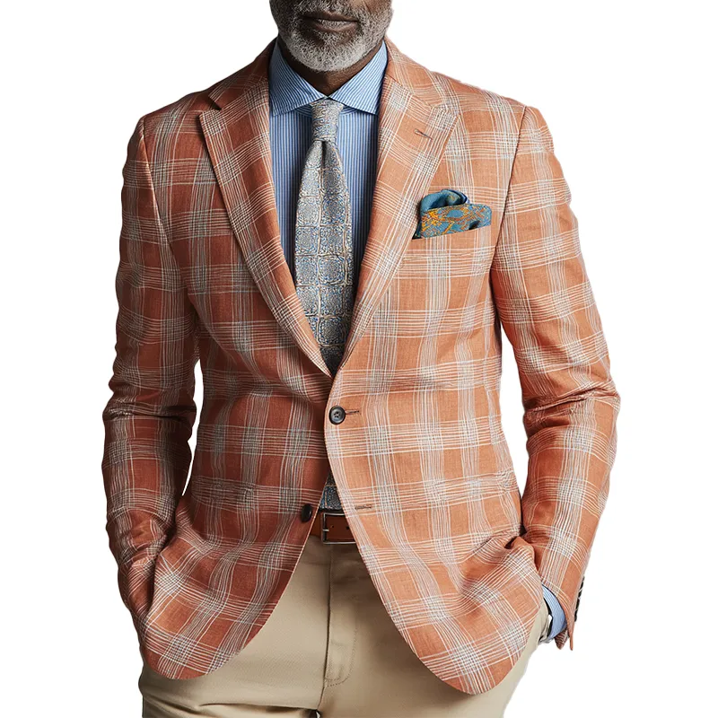 Men's Vintage Check Print Wedding Suit MTA1514H9P sold by Manly