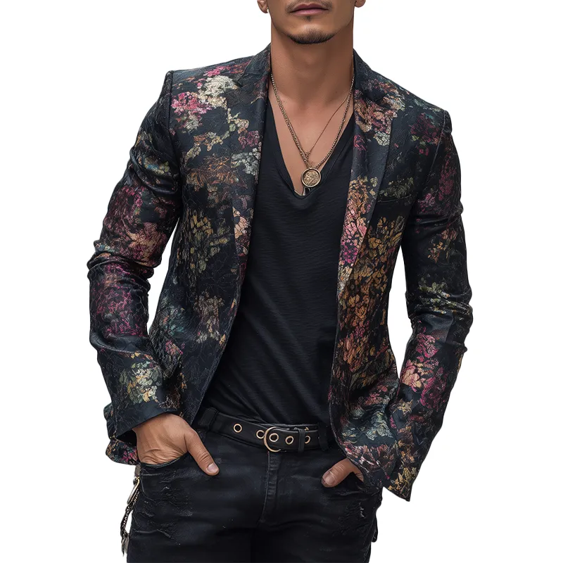 Men's Vintage Print Cotton Blend Blazer MTA1504H7P sold by Manly