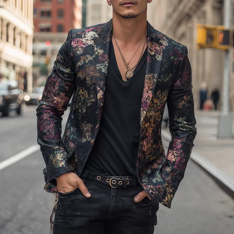 Men's Vintage Print Cotton Blend Blazer MTA1504H7P sold by Manly product image thumbnail 2