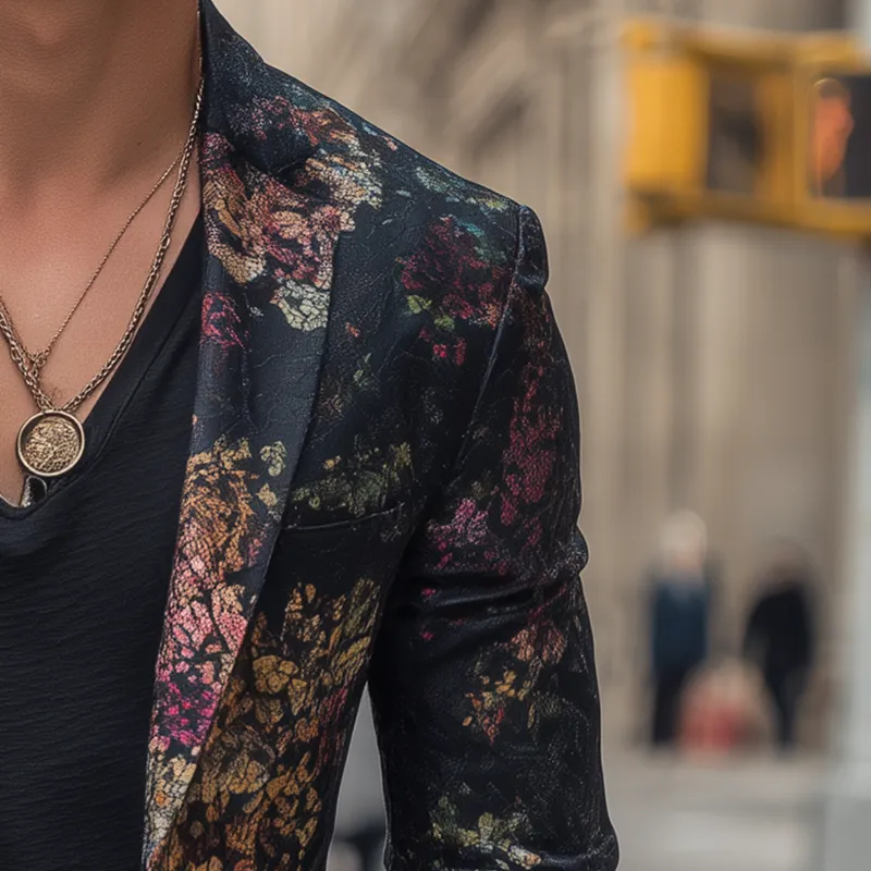 Men's Vintage Print Cotton Blend Blazer MTA1504H7P sold by Manly product image thumbnail 4