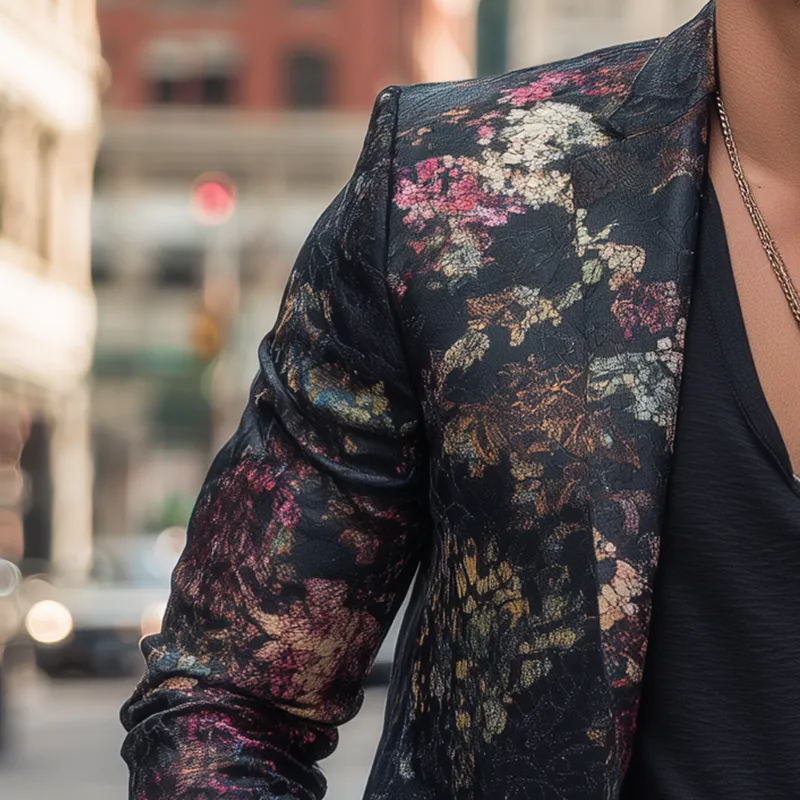 Men's Vintage Print Cotton Blend Blazer MTA1504H7P sold by Manly product image thumbnail 3