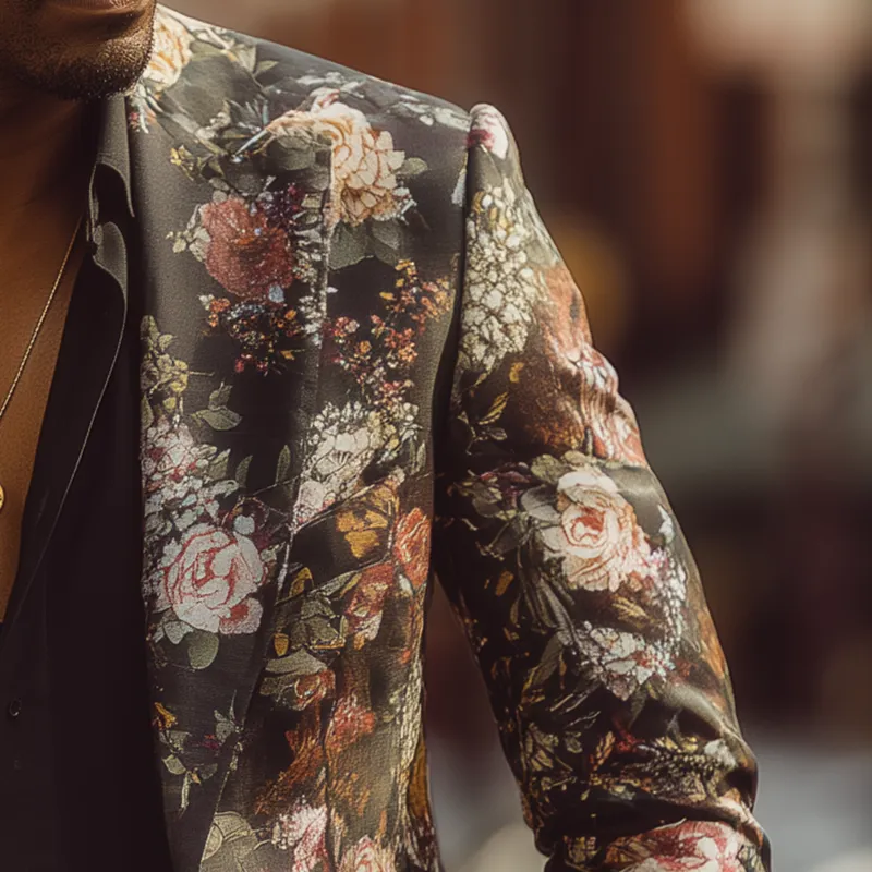 Men's Vintage Floral Print Cotton Blend Blazer MTA1503H7P sold by Manly product image thumbnail 4