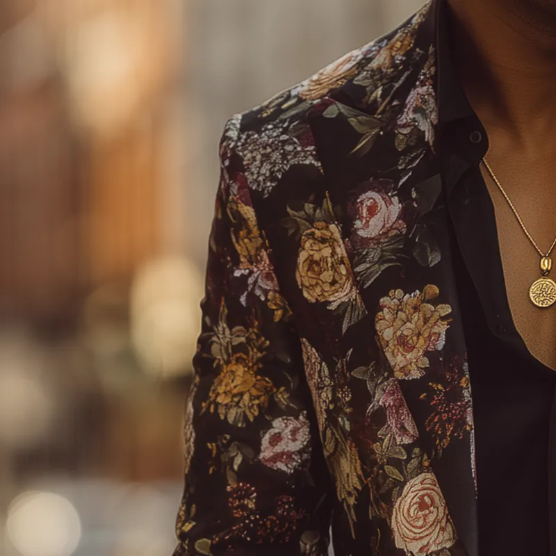 Men's Vintage Floral Print Cotton Blend Blazer MTA1503H7P sold by Manly product image thumbnail 3