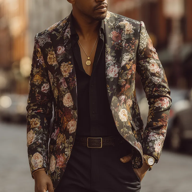 Men's Vintage Floral Print Cotton Blend Blazer MTA1503H7P sold by Manly product image thumbnail 2