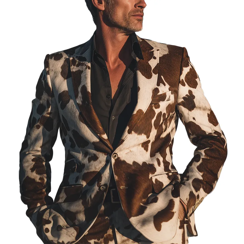 Men's Vintage Cow Print Blazer MTA1541H4P sold by Manly