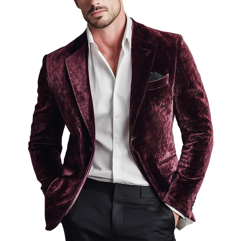 Men's Vintage Elegant Velvet Banquet Blazer MTA1551H0P sold by Manly