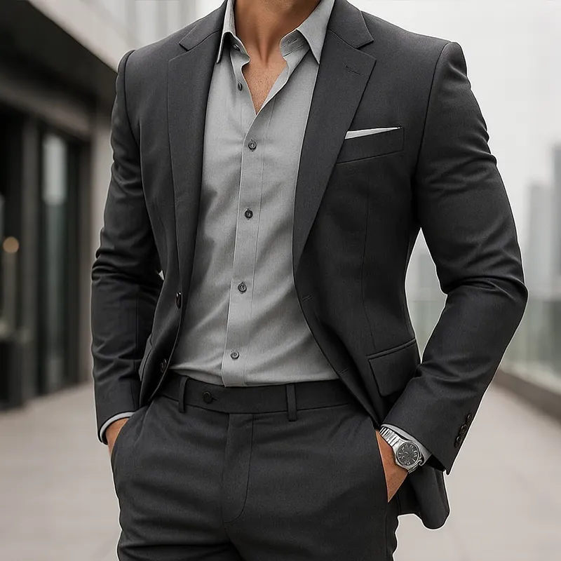 Men's Retro Casual Simple Business Blazer MTA1317H1TO sold by Manly product image thumbnail 2