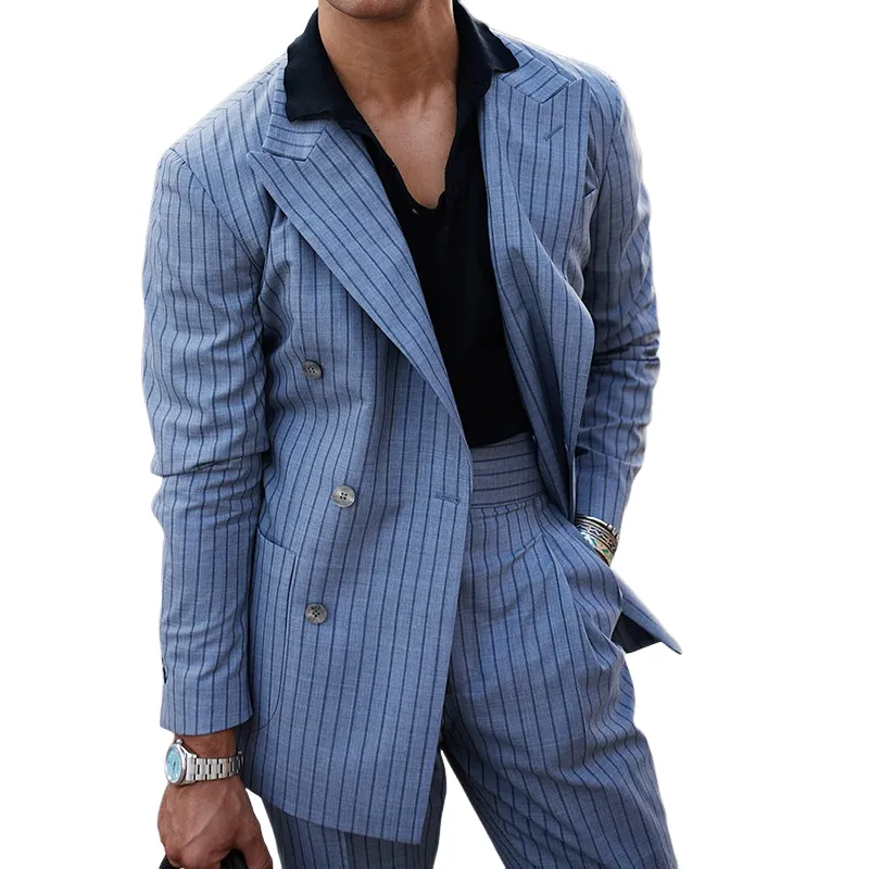 Men's Retro Casual Street Style Striped Blazer MTA1305H4TO sold by Manly