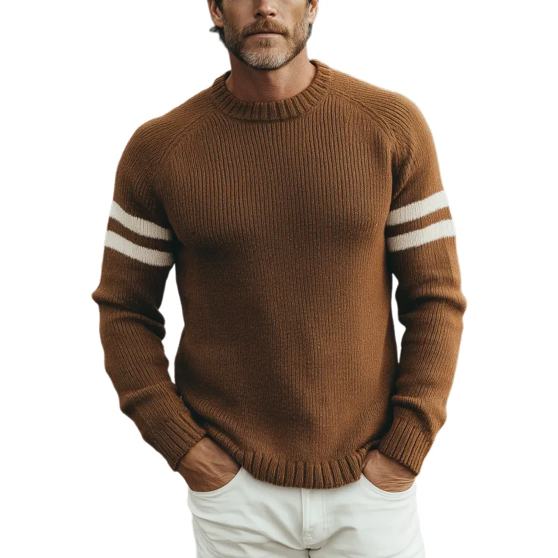 Men's Classic Casual Crew Neck Slim Fit Long Sleeve Sweater MTA1816H1K sold by Manly