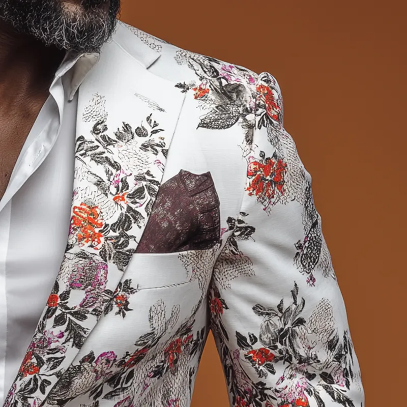 Men's Fashion Printed Polyester Blend Blazer MTA1860H7P sold by Manly product image thumbnail 4