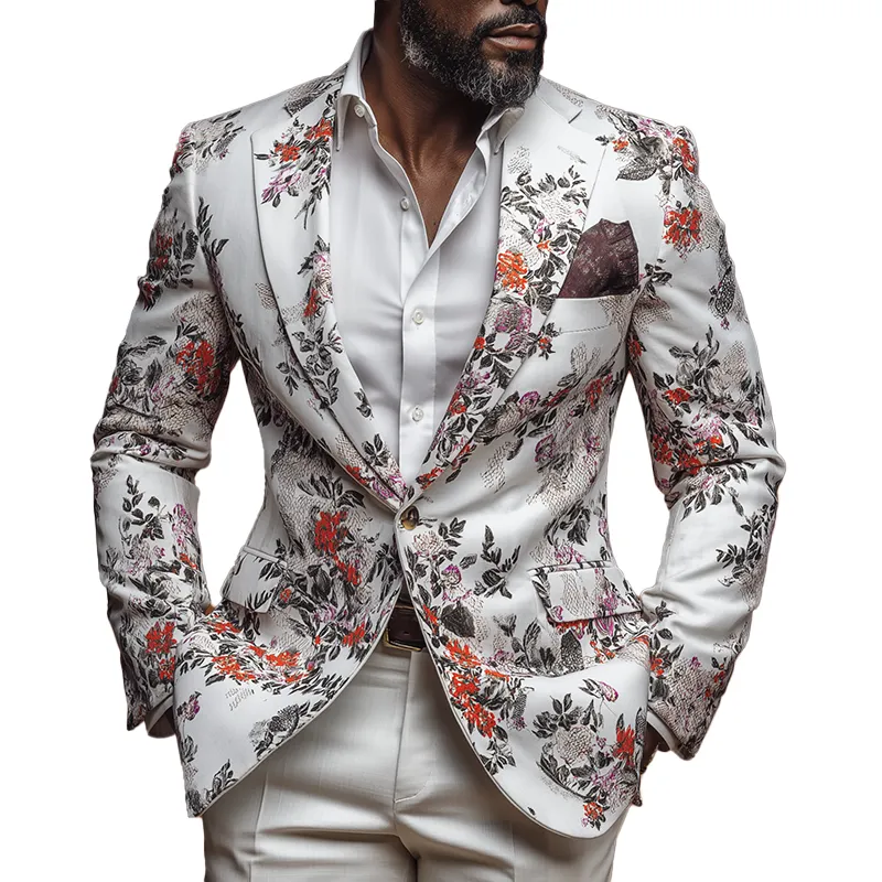 Men's Fashion Printed Polyester Blend Blazer MTA1860H7P sold by Manly