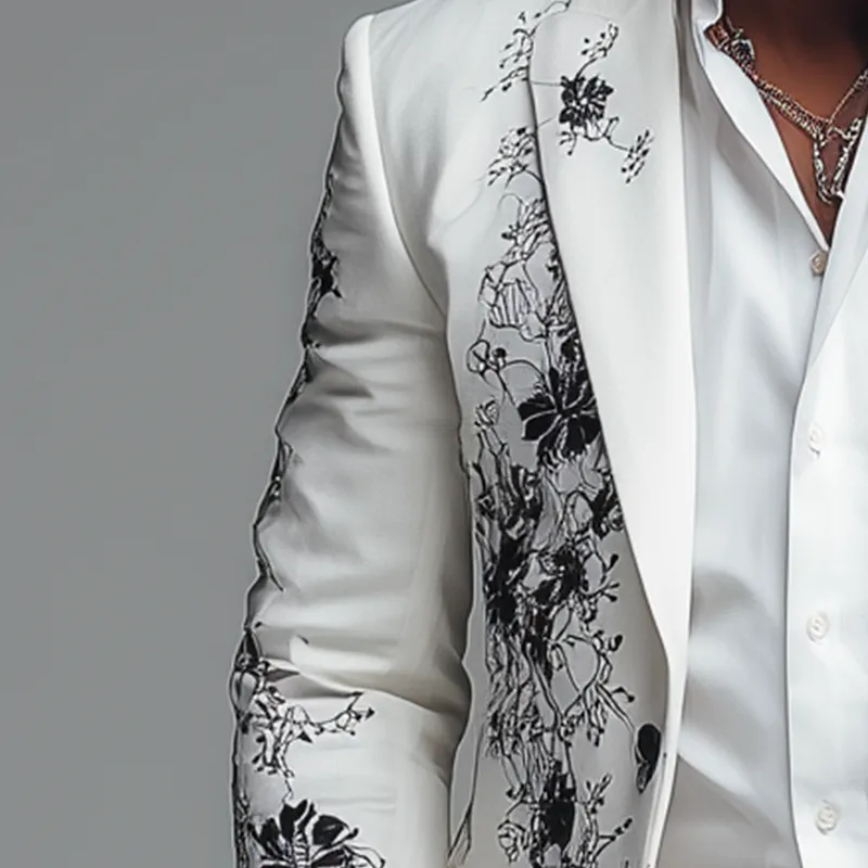 Men's Fashion Simple Printed Blended Suit Jacket MTA1859H0P sold by Manly product image thumbnail 3