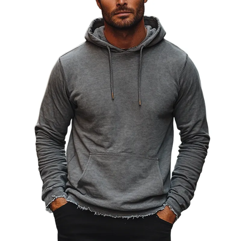 Men's Cotton Blend Drawstring Pullover Hoodie MTA1654H7X sold by Manly