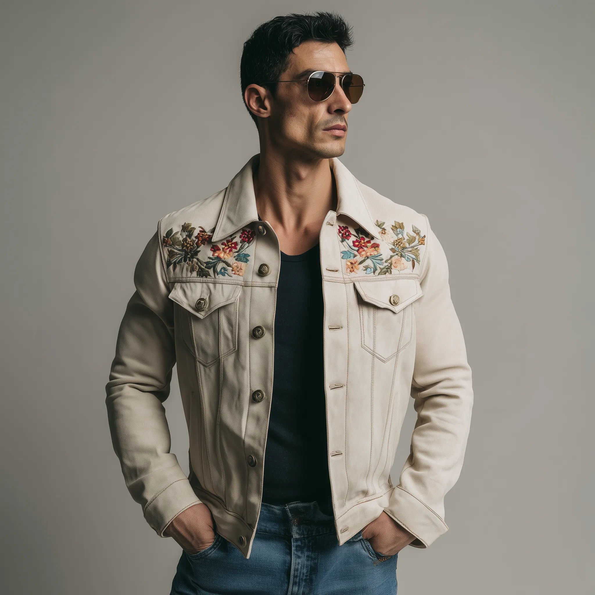 Men's Classic Casual Western Style Embroidered Suede Jacket MTA2069H6K sold by Manly product image thumbnail 3