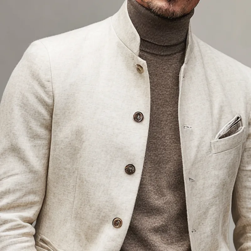 Men's Fashion Stand Collar Single Breasted Casual Jacket MTA2019H7Z sold by Manly product image thumbnail 3