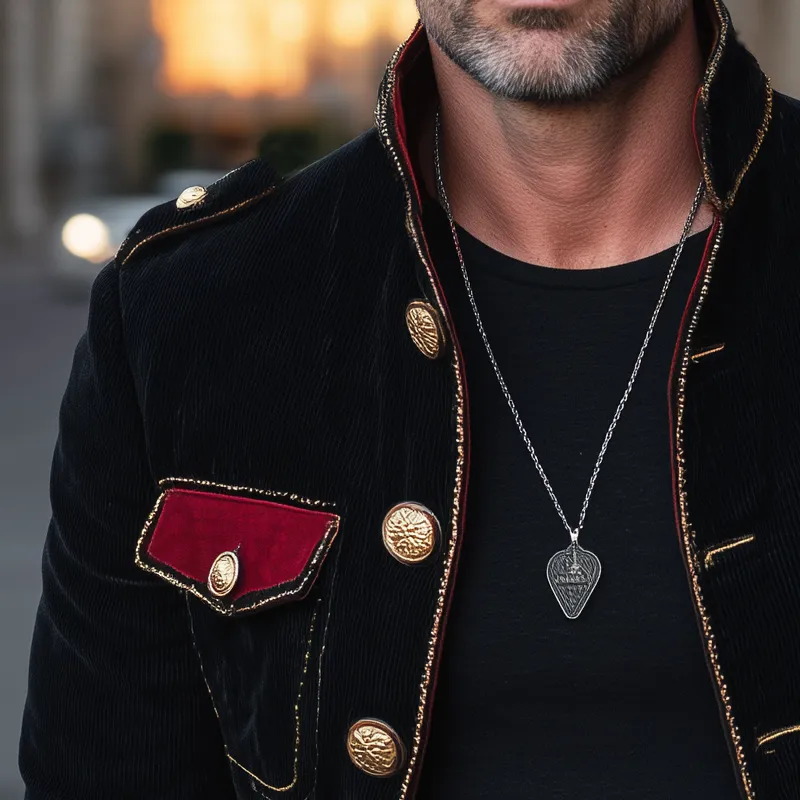 Men's Vintage Stand Collar Velvet Multi-Button Jacket MTA1901H1U sold by Manly product image thumbnail 4
