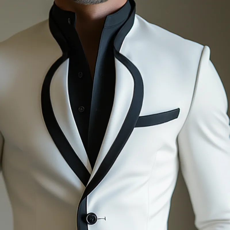 Men's Retro Casual Colorblock Blazer MTA1855H0TO sold by Manly product image thumbnail 3