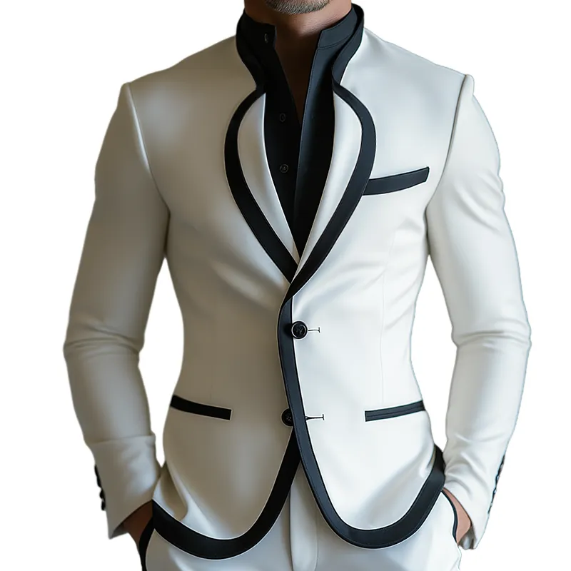 Men's Retro Casual Colorblock Blazer MTA1855H0TO sold by Manly