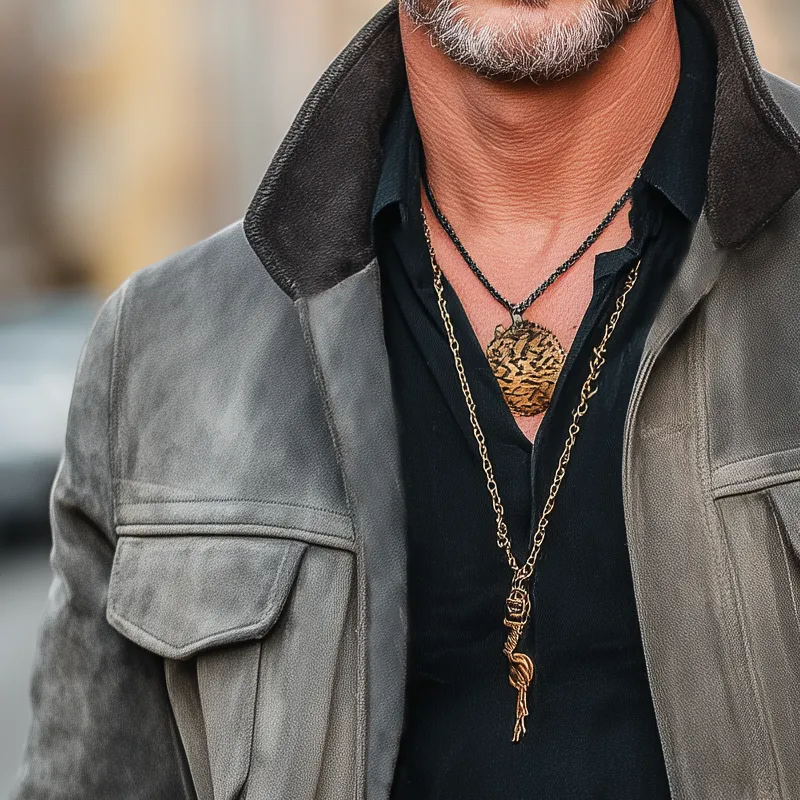 Men's Spring And Autumn Retro Stand Collar Suede Jacket MTA1851H7U sold by Manly product image thumbnail 3