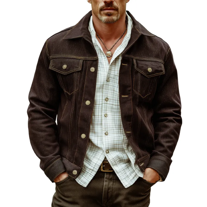 Men's Classic Vintage Button-Down Lapel Jacket MTA1947H3U sold by Manly