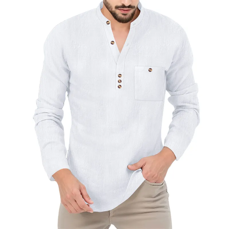 Men's Classic Solid Color Textured Long-sleeved T-shirt MTA2221H7U sold by Manly product image thumbnail 3