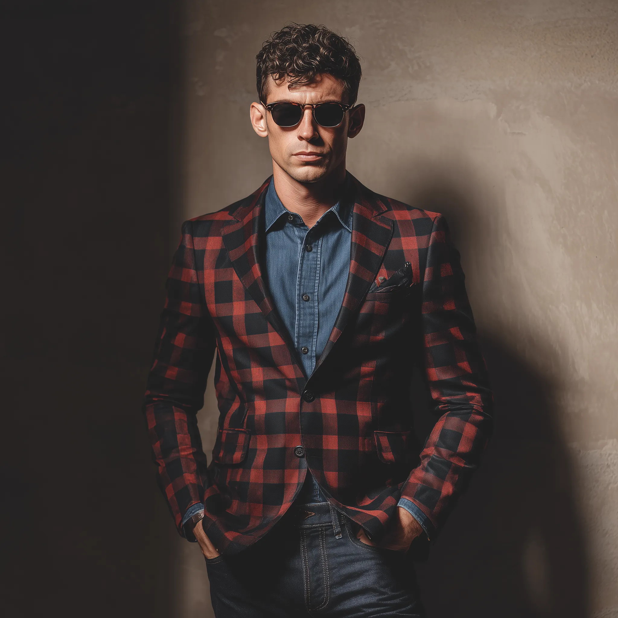 Men's Classic Vintage Check Cotton Blend Single-Breasted Slim-Fit Blazer MTA2155H3K sold by Manly product image thumbnail 3