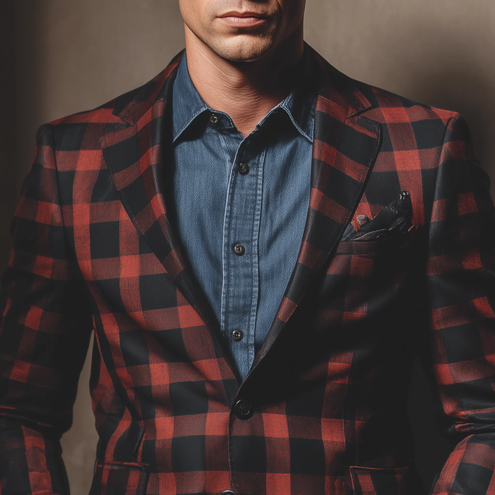 Men's Classic Vintage Check Cotton Blend Single-Breasted Slim-Fit Blazer MTA2155H3K sold by Manly product image thumbnail 4