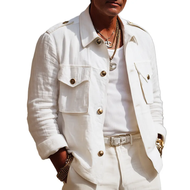 Men's Spring And Autumn Casual Cotton Button Jacket MTA2186H1U sold by Manly