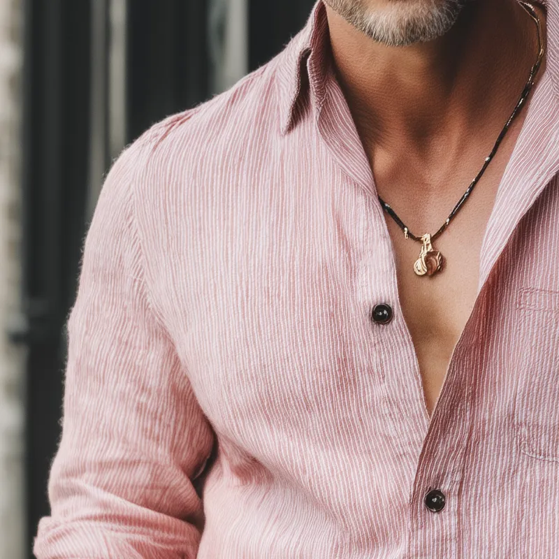 Men's Casual Loose Textured Long-sleeved Shirt MTA2161H0U sold by Manly product image thumbnail 3