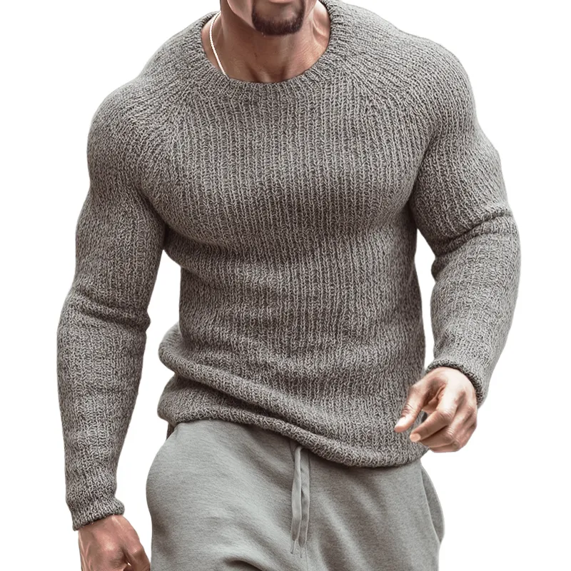 Men's Retro Casual Street Slim Crew Neck Sweater MTA2119H5TO sold by Manly