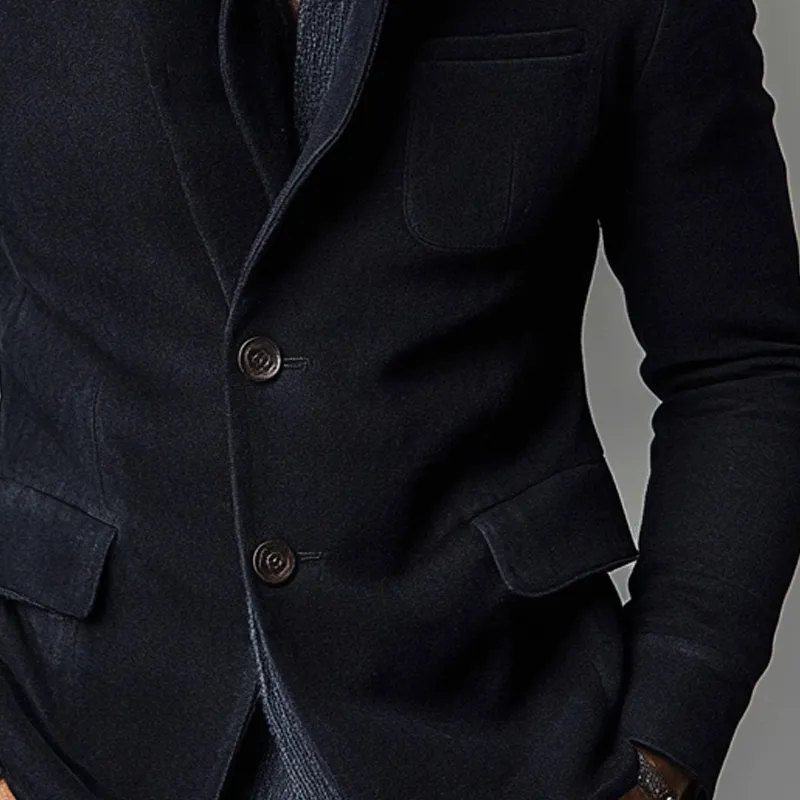 Men's Vintage Faux Wool Solid Color Casual Single-Breasted Jacket MTA2528H7X sold by Manly product image thumbnail 3