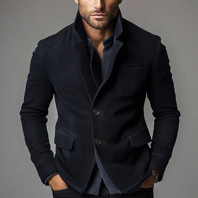 Men's Vintage Faux Wool Solid Color Casual Single-Breasted Jacket MTA2528H7X sold by Manly product image thumbnail 2