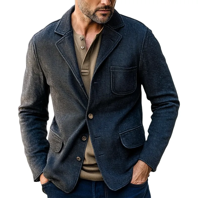 Men's Solid Blend Slim Fit Multi-Pocket Blazer MTA2232H0X sold by Manly