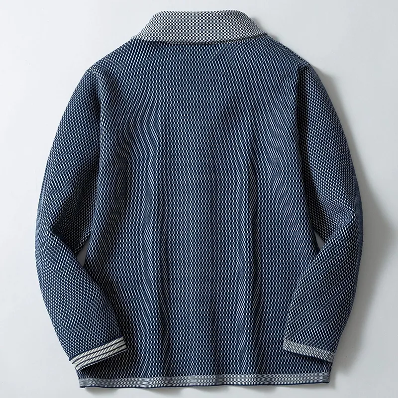 Men's Contrast Lapel Casual Knitted Cardigan MTA2527H7X sold by Manly product image thumbnail 4