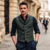 Men's Vintage Tweed Notch Lapel Single-breasted Slim-fit Suit Vest MTA2755H7M sold by Manly
