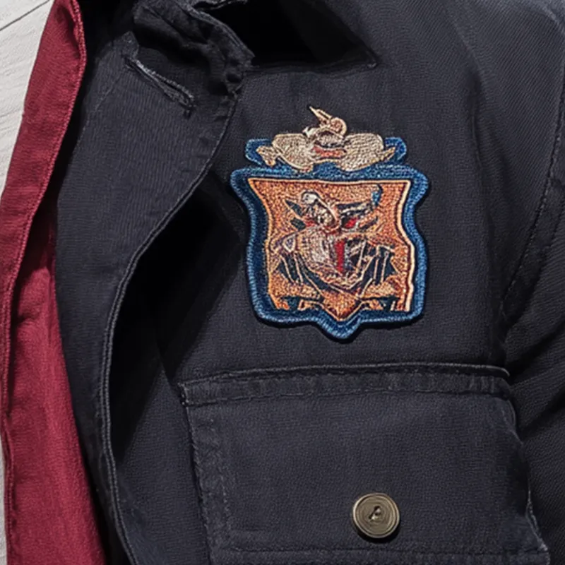 Men's Retro Contrast Patch Cotton Blend Casual Jacket MTA2650H5P sold by Manly product image thumbnail 3