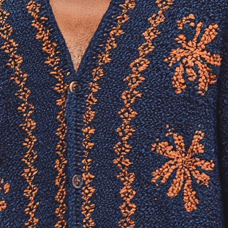 Men's Retro Contrast Knitted Cardigan MTA2666H0P sold by Manly product image thumbnail 3