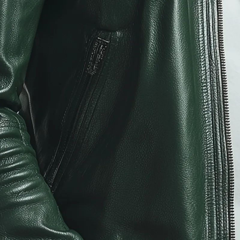 Men's Vintage Patch Faux Leather Zip-Up Jacket MTA2759H4P sold by Manly product image thumbnail 5