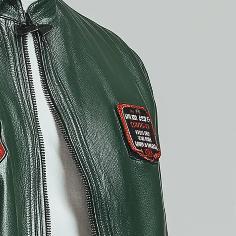 Men's Vintage Patch Faux Leather Zip-Up Jacket MTA2759H4P sold by Manly product image thumbnail 4