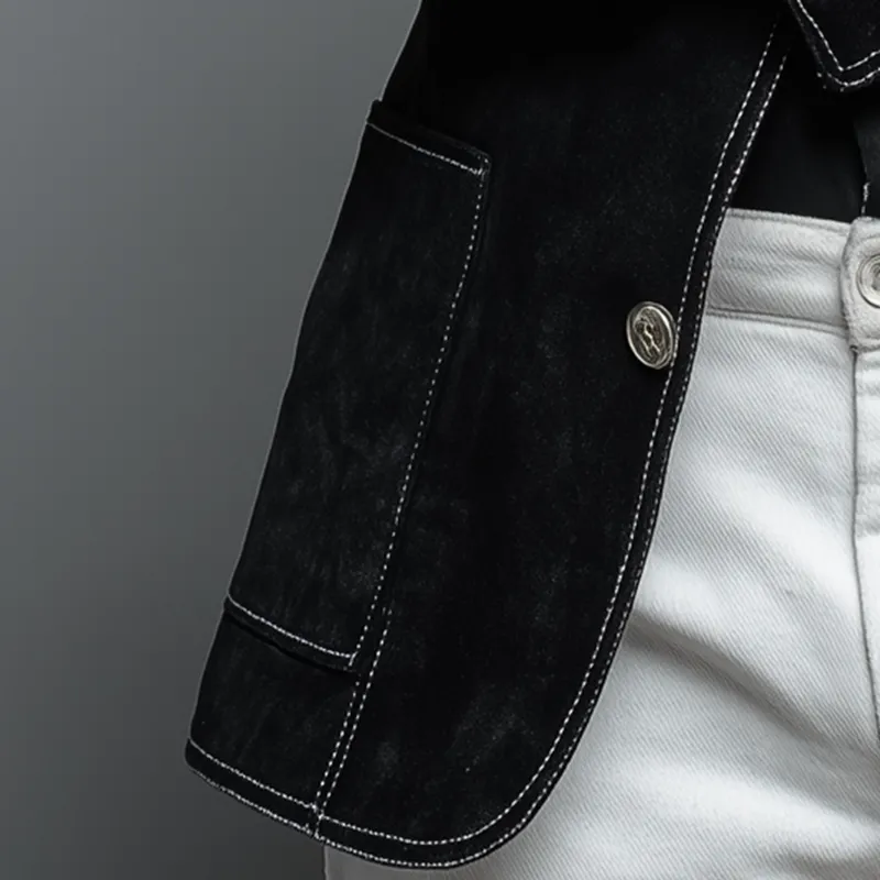 Men's Black Faux Suede Vintage Blazer MTA2714H7P sold by Manly product image thumbnail 4