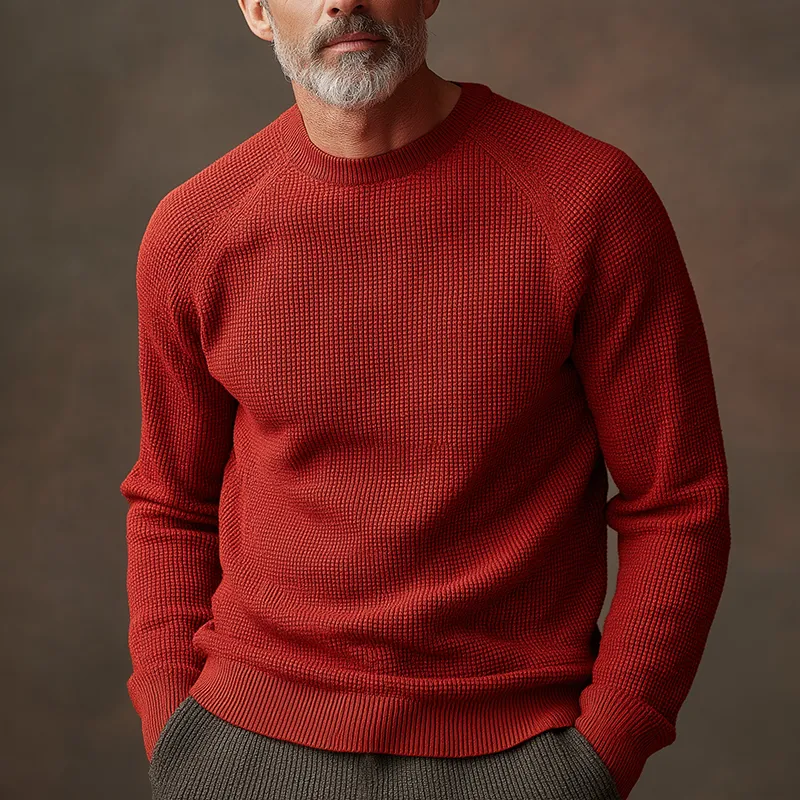 Men's Solid Waffle Texture Knitted Sweater MTA2752H1P sold by Manly product image thumbnail 4