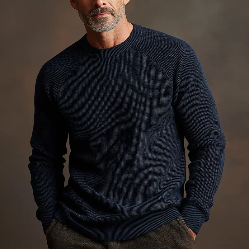 Men's Solid Waffle Texture Knitted Sweater MTA2752H1P sold by Manly product image thumbnail 2