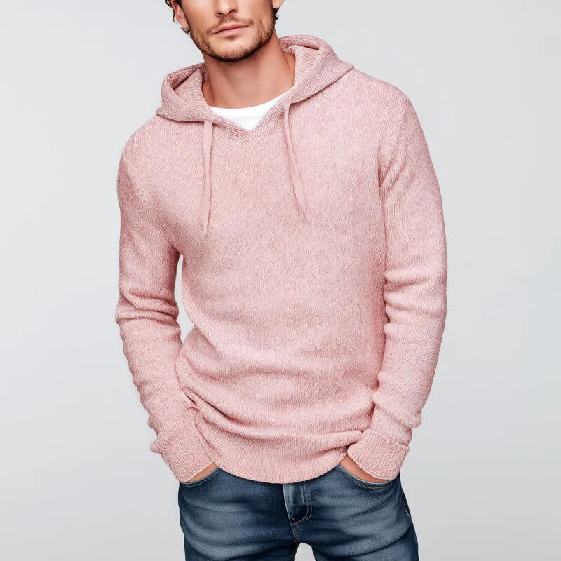 Men's Casual Solid Color Slim Fit Knitted Hooded Pullover Sweater MTA2772H4M sold by Manly product image thumbnail 2