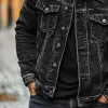Men's Vintage Washed Distressed Lapel Denim Jacket MTA2523H4X sold by Manly